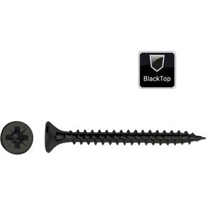 PGB - Houtschroef - Zwart - Spaanplaatschroef - 200 st - BlackTop Coating