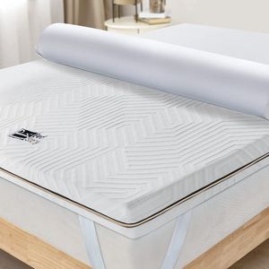 BedStory Topper - Topmatras 90x200 - 7,5 cm dik - Bamboe Koudschuim - CertiPUR-US Gecertificeerd - Gel Matras Topdek - Wasbare Hoes met Rits - Ergonomisch Design - Geschikt voor Alle Slaapposities