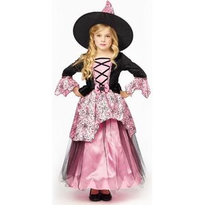 Heksenjurk Kind Roze Premium + Hoed - Maat 128