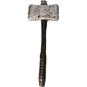 Antieke carnaval verkleed hamer  - Wapens/gereedschap - bruin - plastic - 63 cm