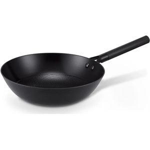 Lodge P14W3 35,56 cm pre-seasoned gietijzeren wok met lushandgrepen, zwart