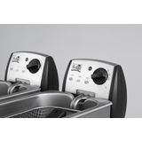 FRITEL Friteuse FR 1355 Duo - Dubbele Frituurtoestel / Frituurpan dubbel - 2 x 3L - 2 x 2200W - Antistofdeksel - 2 tot 8 Pers. - Enkel Olie