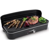 Fritel BBQ 2246 - Elektrische barbecue en tafelgrill - grilloppervlak 50x25 cm + 2200W + onderstel - zwart