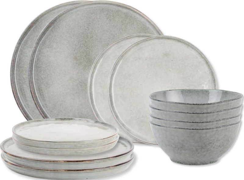 Salt & Pepper - Serviesset Artisan Green - 12-delig - Aardewerk