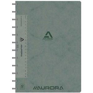 Aurora - Geruit Schrift - Grijs - A4 - 72 Vellen - Spiraalbinding