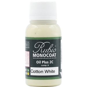 Rubio Monocoat Oil Plus 2C - Ecologische Houtolie in 1 Laag voor Binnenshuis - Cotton White, 20 ml