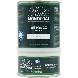 Rubio Monocoat Oil Plus 2C - Ecologische Houtolie in 1 Laag voor Binnenshuis - Olive, 350 ml