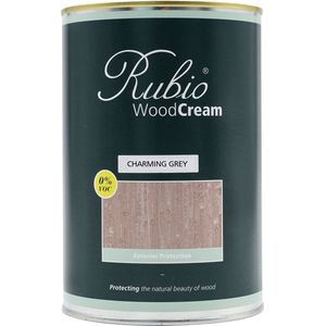 Rubio Monocoat WoodCream - Waxcrème in 1 Laag voor Verticaal Buitenhout - Charming Grey #8, 1 l