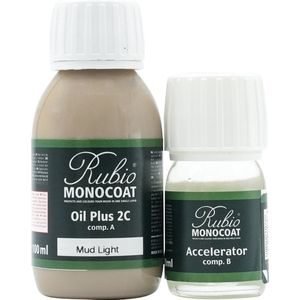 Rubio Monocoat Oil Plus 2C - Ecologische Houtolie in 1 Laag voor Binnenshuis - Mud Light, 130 ml