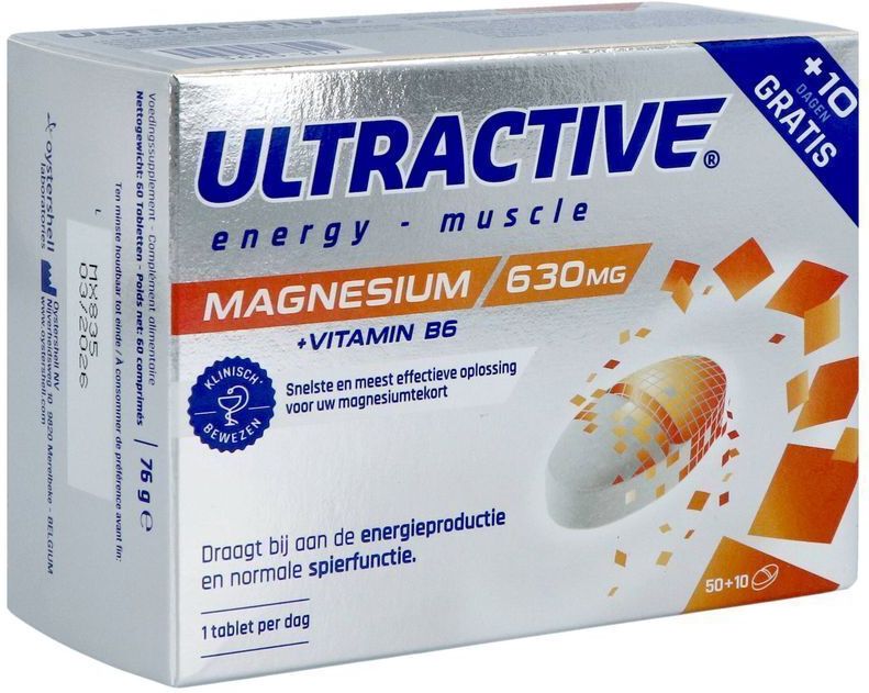 ULTRACTIVE - Magnesium Supplement - Tabletten - Met Vitamine B6