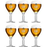 Leffe - Bierglazen - Set van 6 - 330 ml - Gegraveerd Glas