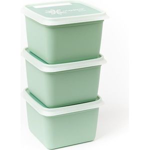 Kigima Mini-vriesdozen, 12 x 0,25 l, rechthoekig, meerkleurig, voorraaddozen met deksel, luchtdicht, vershouddozen met deksel, opbergdoos keuken voor maaltijdvoorbereiding en organisatie, Oostenrijkse