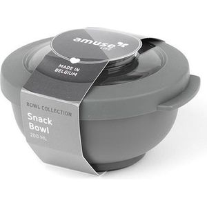 Amuse Life Snack Bowl - Snackdoosje - Vershouddoos met Tritan Deksel - Onverwoestbaar - 200 ml - Grijs