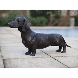 Tuinbeeld - brons - Tekkel - Bronzen beeld - 17 cm hoog - bronzartes