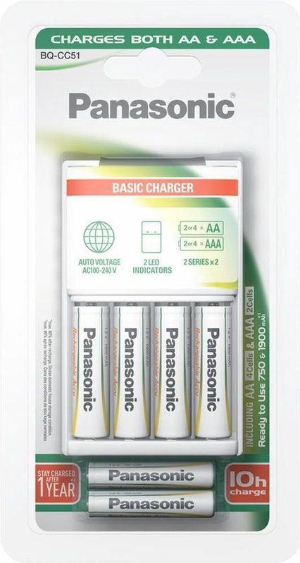 Panasonic BQCC51  4x AA 1900mAh & 2x AAA 750mAh