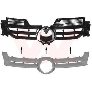 VanWezel 5894510 - Grille Calandre - Voor Volkswagen Golf V - 11/2003 tot 2008