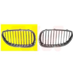 VanWezel 0655516 - Grille Calandre - Voor BMW 5 E60 - 09/2003 tot 03/2010