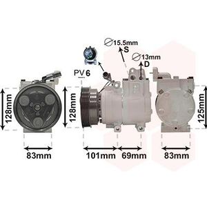 Hyundai - AIRCO COMPRESSOR 1.5 CRDi - Aircopomp - 12 Volt - Compressor ID HS15