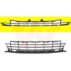VanWezel 4029598 - Grille - Zwart - Voorbumper - Peugeot 207 van 02/2006 tot 2015
