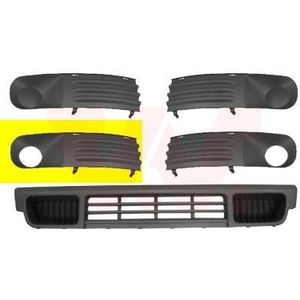 Volkswagen Transporter T5, 2003 - 2009 - voorbumper grille, Transporter, met mistlampgat, rechts