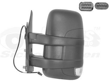 Iveco - Buitenspiegel Links - Zwart - Elektrisch - Korte Arm - Verwarmd - Temp Sens