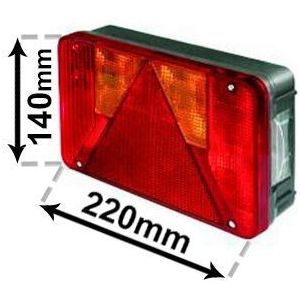 Van Wezel - Achterlicht - Grijs - Gloeilamp - Met Kentekenplaatverlichting
