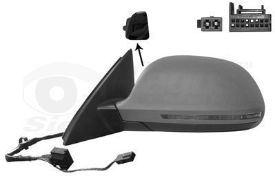 VAN WEZEL Buitenspiegel AUDI 0370817 8K1949145A,8T0857535E,8U1857409G Zijspiegel,Spiegel,Achteruitkijkspiegel,Autospiegel,Dodehoekspiegel