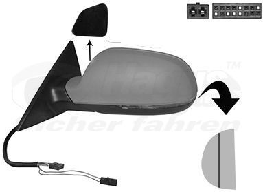 VAN WEZEL Buitenspiegel AUDI 0384827 8F0857527BGRU,8K0857535F,8K0949101C Zijspiegel,Spiegel,Achteruitkijkspiegel,Autospiegel,Dodehoekspiegel