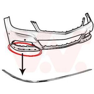 Mercedes-Benz - RUB./PROFIEL RECHTS BUMP. - Chroom - Buitenste Deel