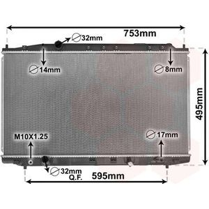 VAN WEZEL - Radiateur - Aluminium - Voor HONDA - 25002300 - 19010RL0G01, 19010RL0305