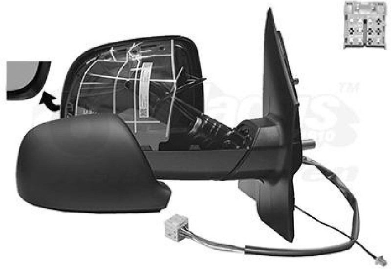 VanWezel 5790826 - Rétroviseur Compleet Dicht Rechts - Zwart - Voor Volkswagen Transporter T5 2009-2015