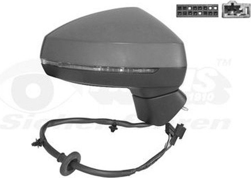 VAN WEZEL Buitenspiegel AUDI 0335828 8V1857410G,8V1857410G9B9,8V0857528DGRU Zijspiegel,Spiegel,Achteruitkijkspiegel,Autospiegel,Dodehoekspiegel