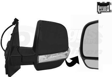 VanWezel 1638813 - Rétroviseur Compleet Links - Zwart - Voor Fiat Doblo 2010-2015