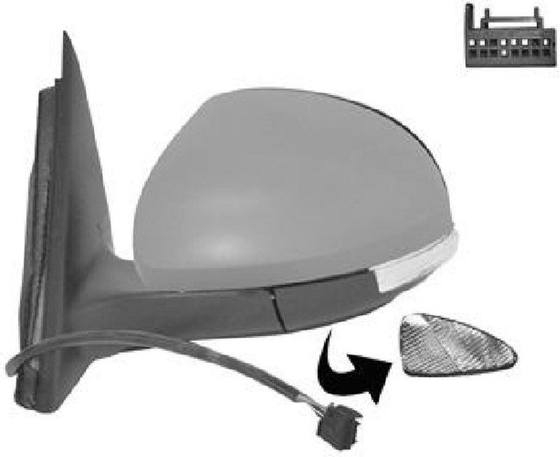 VAN WEZEL Buitenspiegel SKODA 7606817 5L1857507D,5L1857507D9B9,5L1857507H9B9 Zijspiegel,Spiegel,Achteruitkijkspiegel,Autospiegel,Dodehoekspiegel