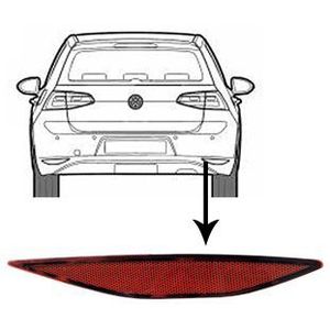 VanWezel - 5766940 - Catadioptre - Rood - Voor Volkswagen Golf VII van 11/2012 tot 2017