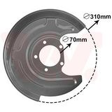 Van Wezel - 0315374 - Dekplaat - Remschijven - Gegalvaniseerd - Achteras Rechts