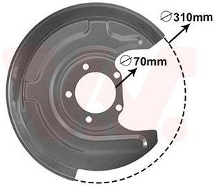 Van Wezel - 0315374 - Dekplaat - Remschijven - Gegalvaniseerd - Achteras Rechts