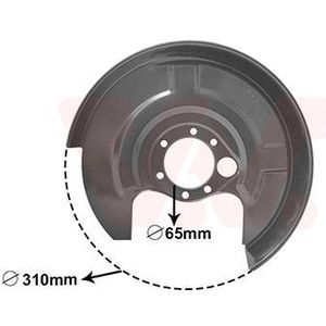 Audi - Dekplaat - Zwart - Remschijven - Achteras Rechts - Gegalvaniseerd