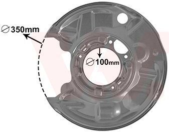 Van Wezel - REMSCHIJF BESCHERMER - Voor Mercedes Benz C-Class CL203 2000-2008