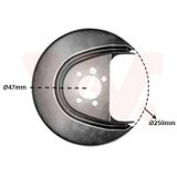 Van Wezel - Remschijfbeschermer - Voor Audi A2 8Z 2000-2005 - OEM 6Q0615612