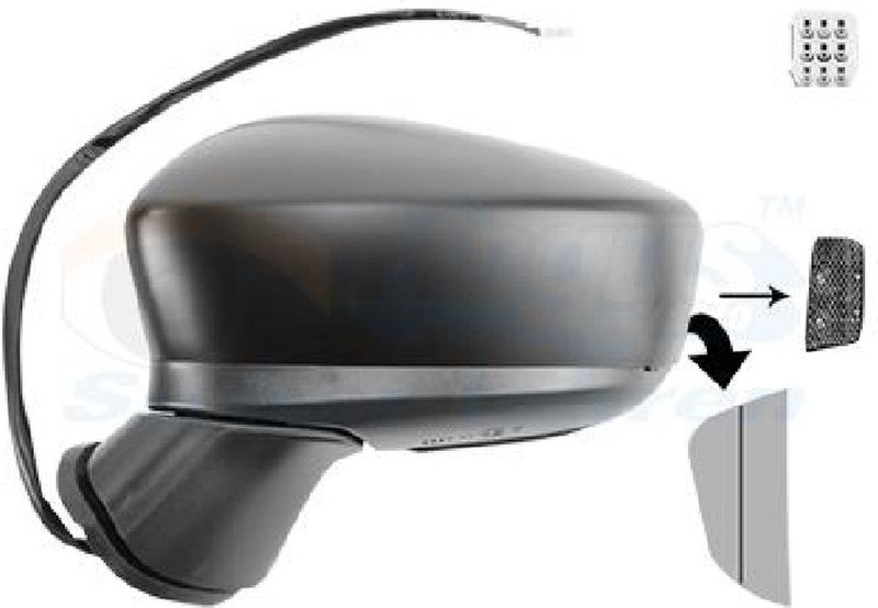 VanWezel 2744817 - Rétroviseur Compleet Links - Voor Mazda 3 - 09/2013 tot 2018