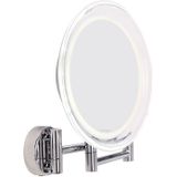 Lanaform - Wall Mirror X10 - Make Up Wandspiegel - Scheerspiegel Met Verlichting En 10x Vergroting - Badkamerspiegel - Muur Monteerbaar - Uittrekbaar