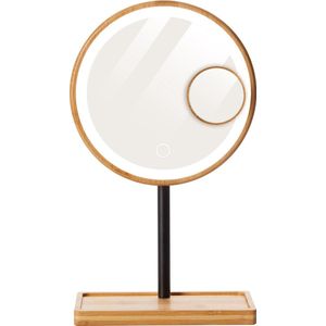 Lanaform - Bamboo Mirror - Spiegel - Zwart - Verstelbare LED-verlichting