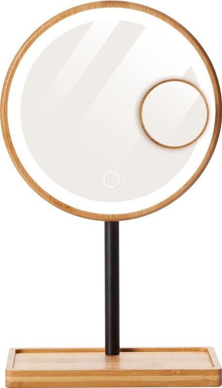 Lanaform - Bamboo Mirror - Spiegel - Zwart - Verstelbare LED-verlichting