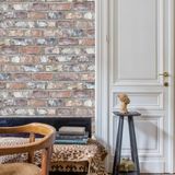 Dutch Wallcoverings Vliesbehang Baksteen - Beige/Blauw