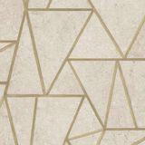 DUTCH WALLCOVERINGS Behang driehoeken beige en goud