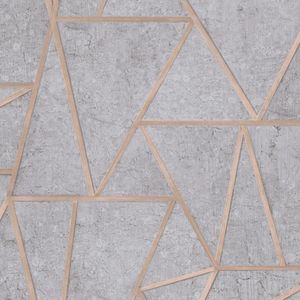 DUTCH-WALLCOVERINGS-Behang-Triangles-grijs-en-zilverkleurig