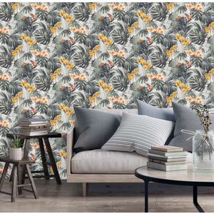 DUTCH WALLCOVERINGS Behang Paradiso groen en oker