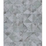 Noordwand Behang Topchic Graphic Shapes Facet metallic grijs