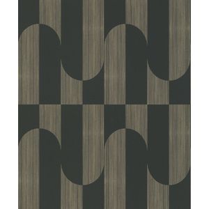 Asperia - Gael - Zwart/Goud - Vliesbehang